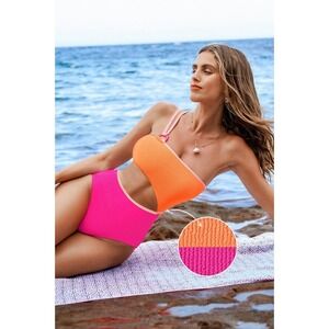 Cupshe Women's Solar Flare Neon One-Piece Swimsuit‎ – Size Small (NWT)